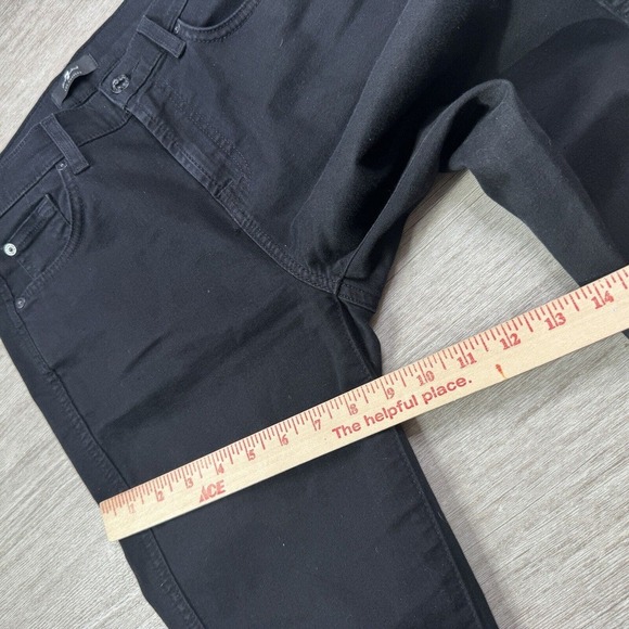 7 FOR ALL MANKIND High Waist Ankle Gwenevere Jeans Black 26 Distressed Stretch - Picture 10 of 12